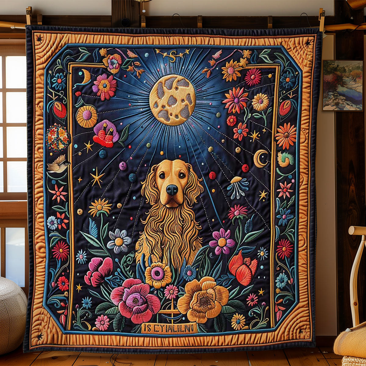 Golden Retriever's The Moon WN1210005CL Quilt