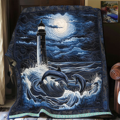 Dolphin Lighthouse Night WT0703105CL Quilt