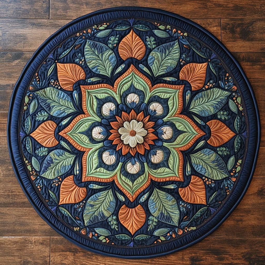 Mystic Floral CP0505006CL Quilted Round Mat