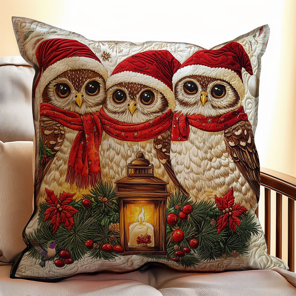 Santa Owl Family WY0612104CL Quilt Pillow Case