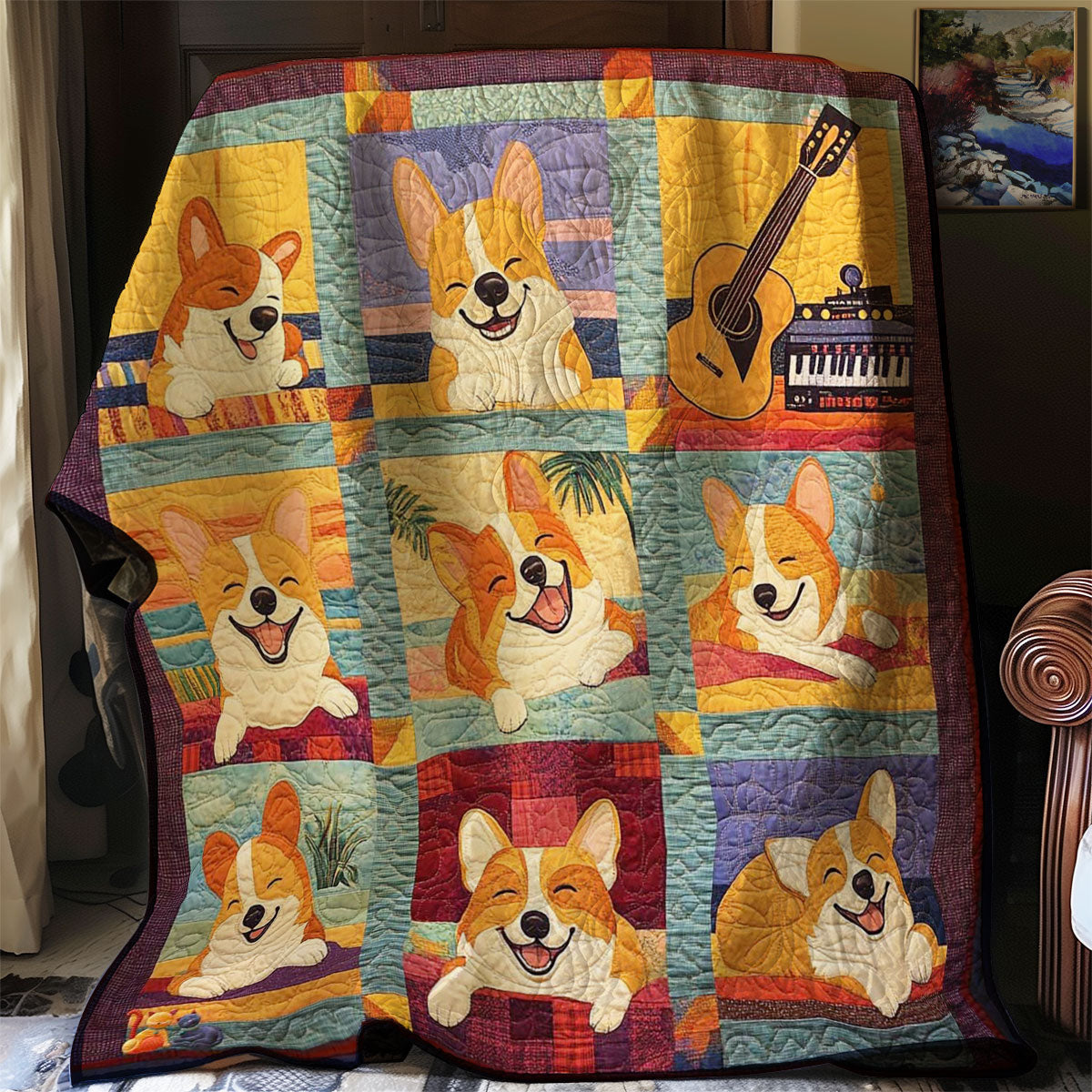 Corgi Beachfront Beat WN0410043CL Quilt