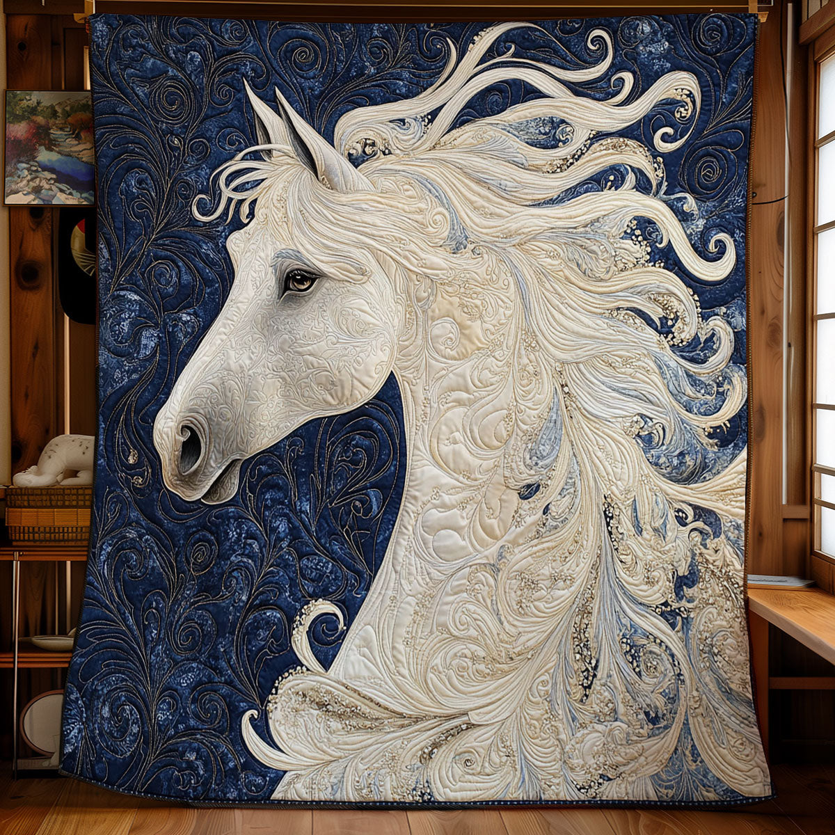Majestic White Horse WY1502066CL Quilt
