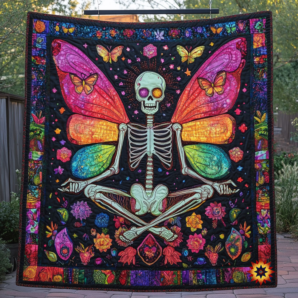 Butterfly Wings Skull WY1812005CL Quilt