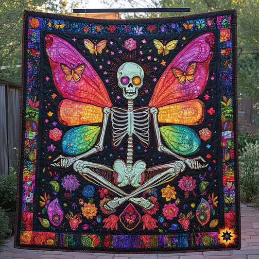 Butterfly Wings Skull WY1812005CL Quilt