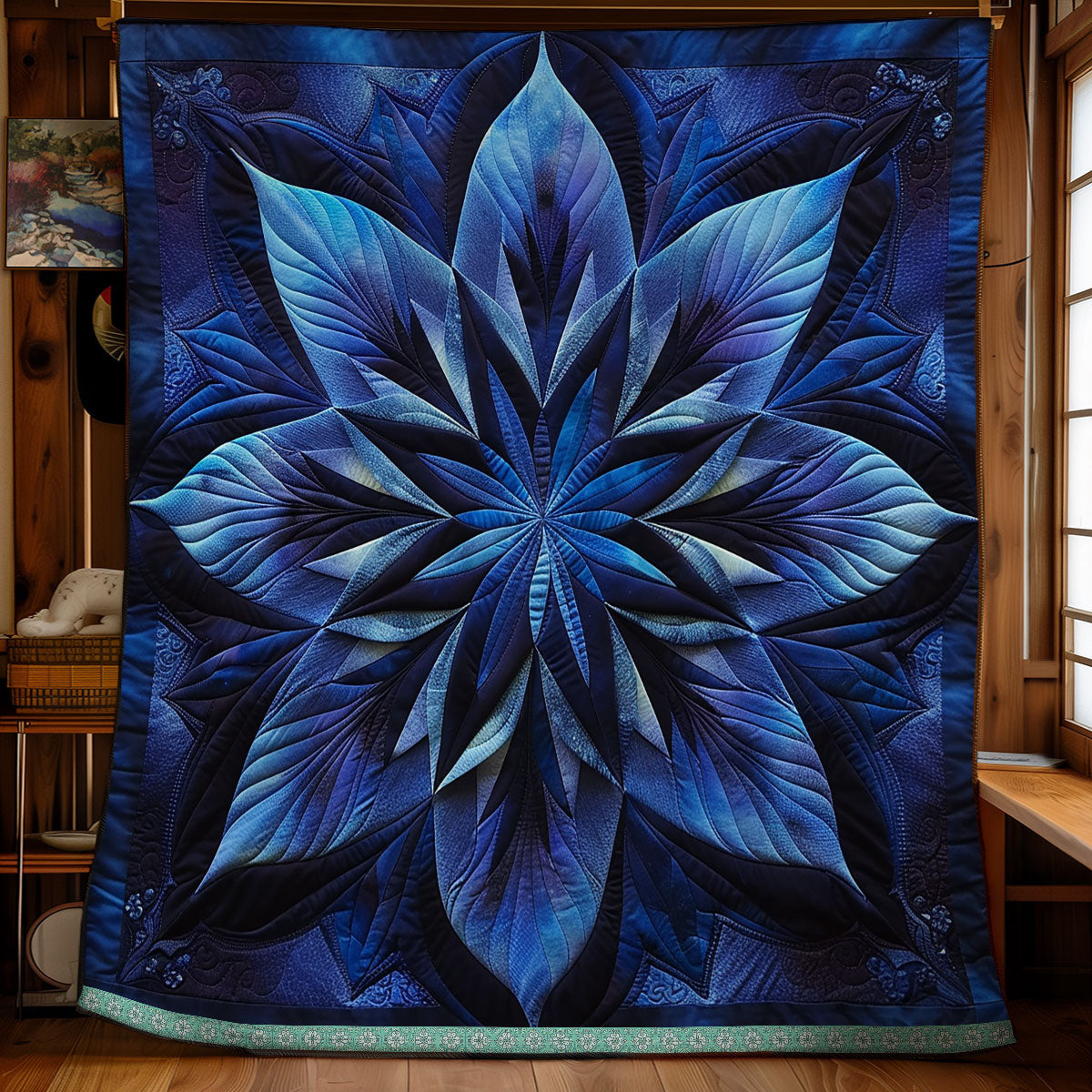 Blue Enchanted Blossom WN1309011CL Quilt