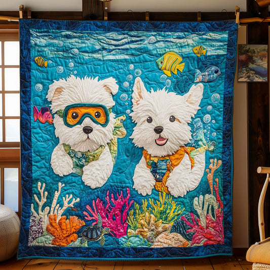 Underwater Westie World WN0811061CL Quilt