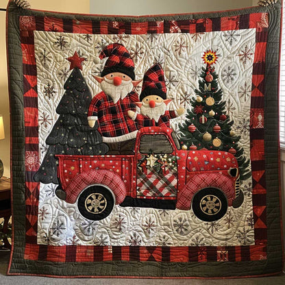Vintage Gnome Truck Christmas WP3010048CL Quilt