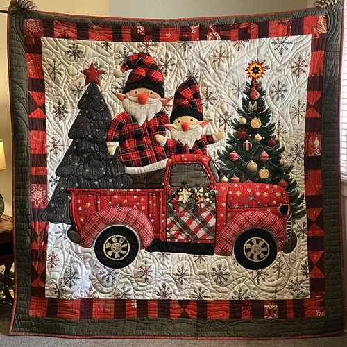 Vintage Gnome Truck Christmas WP3010048CL Quilt