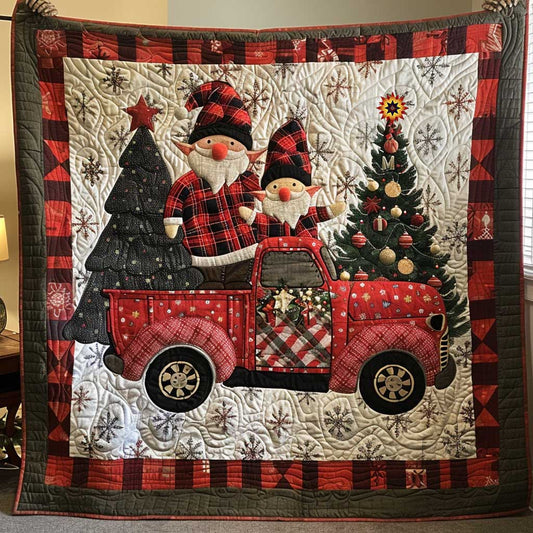 Vintage Gnome Truck Christmas WP3010048CL Quilt