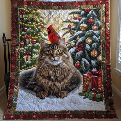 British Longhair Cardinal Christmas WP1810008CL Quilt