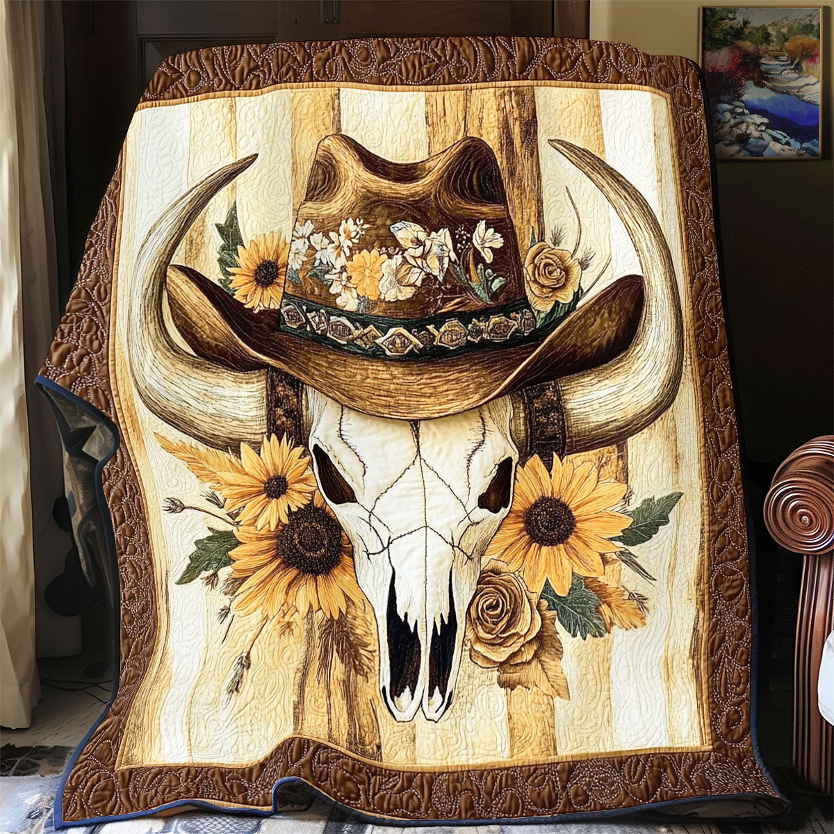 Bull Skull Cowboy WX0602001CL Quilt