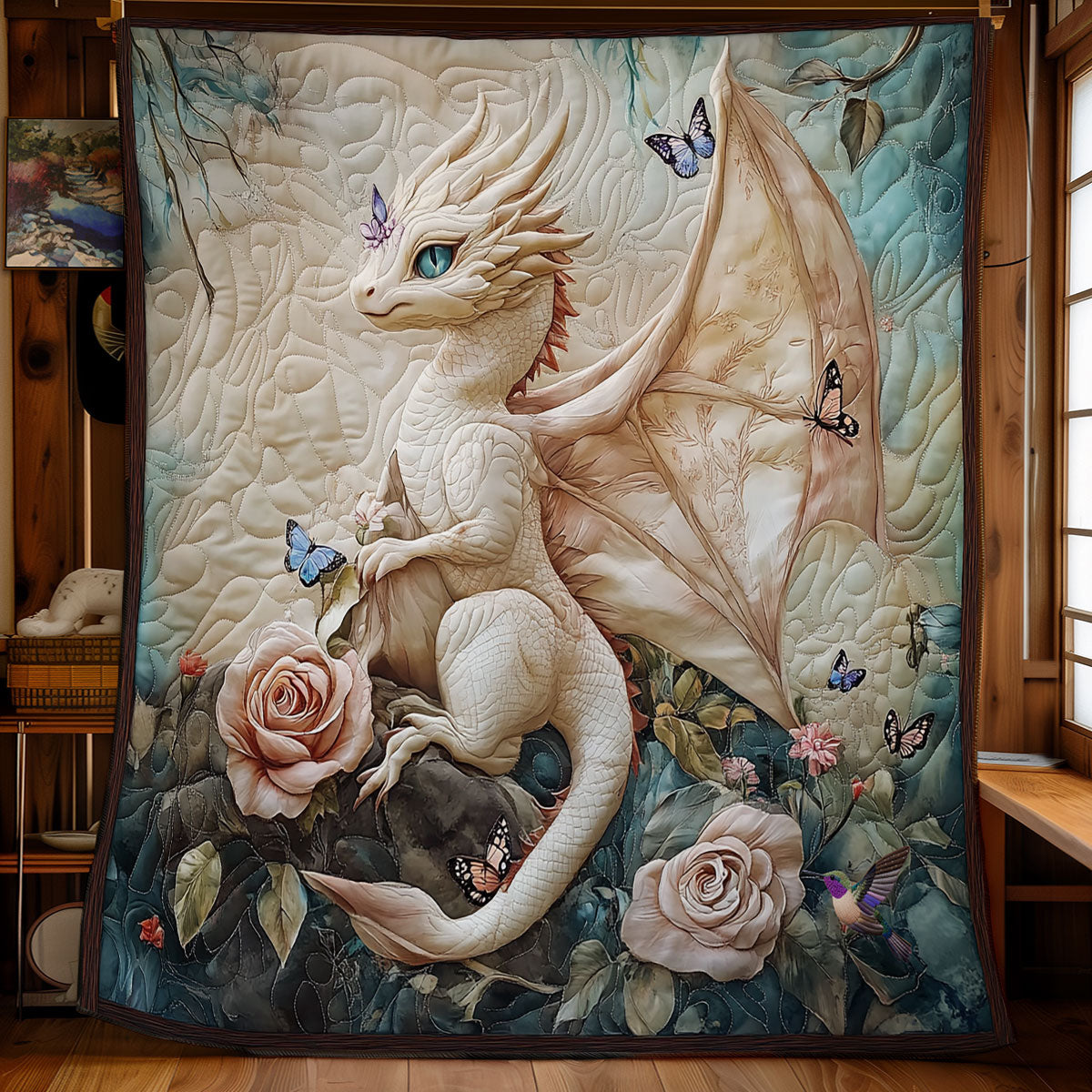 Rose White Dragon WY2011023CL Quilt