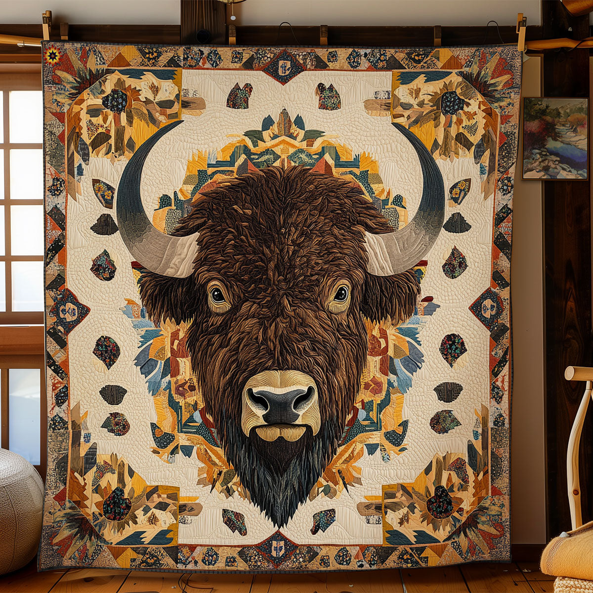 Native American Bison WY1311034CL Quilt