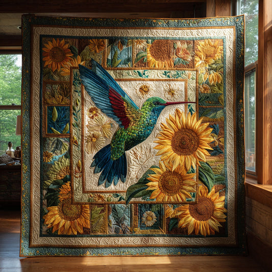 Blooming Sunflower Hummingbird CW2708076CL Quilt