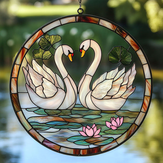 Couple Swans WT0703013CL Suncatcher