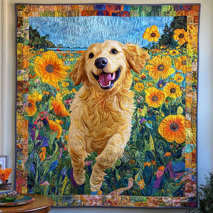 Running Golden Retriever WP1809045CL Quilt