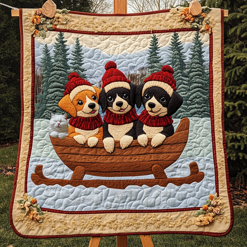 Dachshund Cozy Sleigh WN0310076CL Quilt