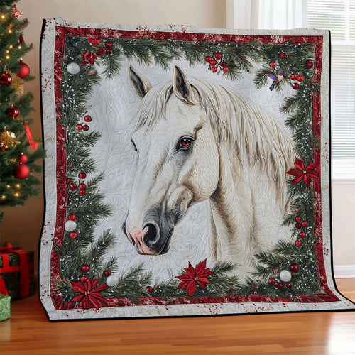 Christmas White Horse WY1911105CL Quilt