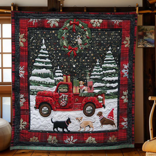 Red Truck Christmas Pups WN1109033CL Quilt