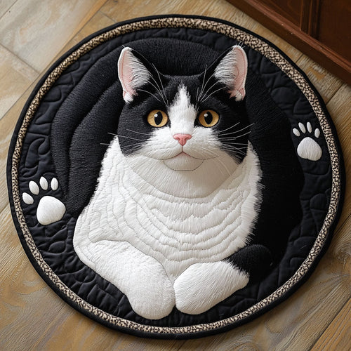 Chubby Black And White CP2304009CL Quilted Round Mat