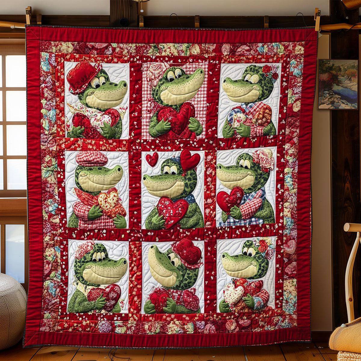 Valentine Crocodile WY1701065CL Quilt