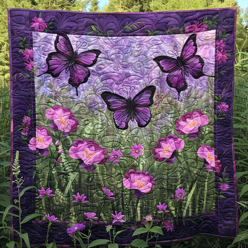 Purple Butterflies WJ2609013CL Quilt