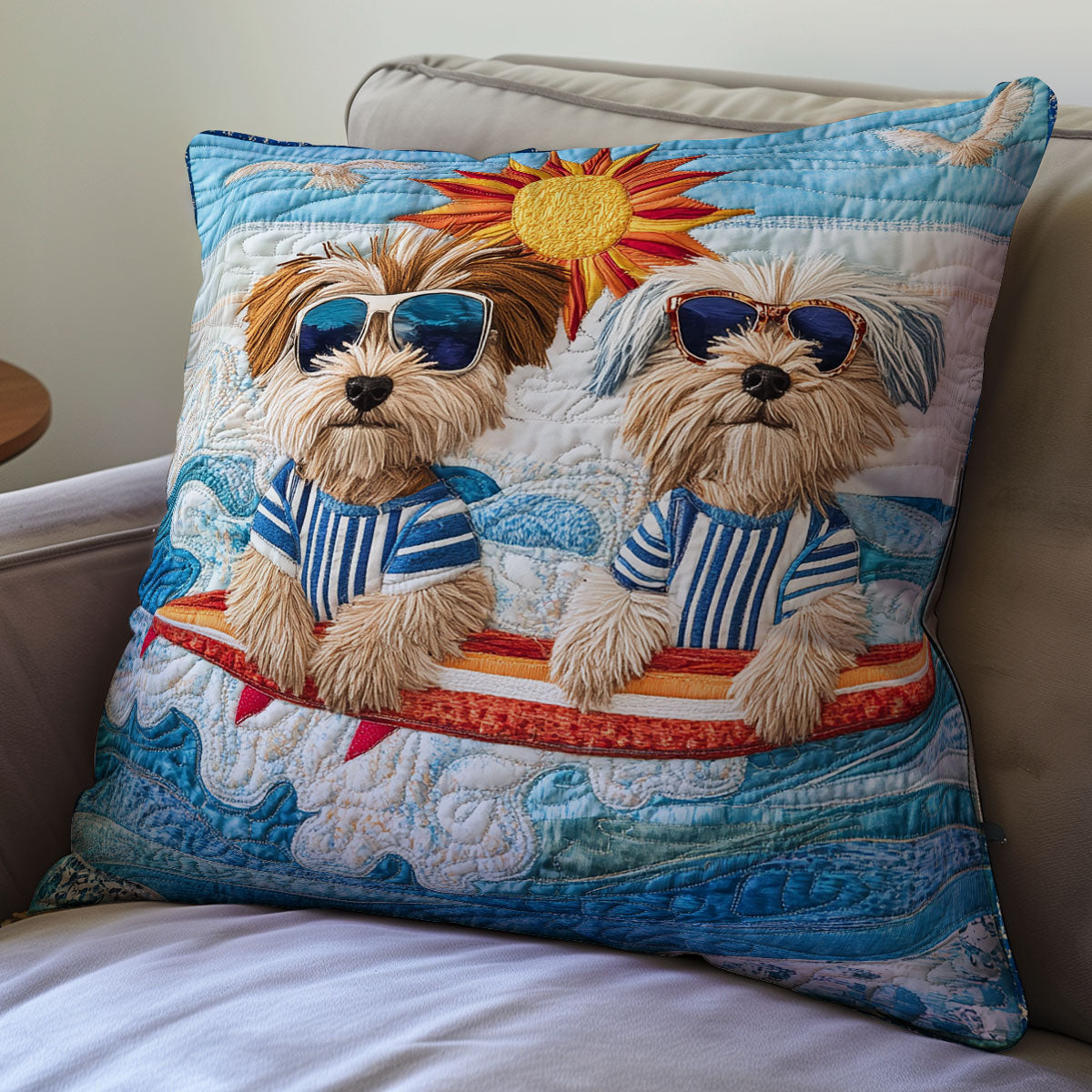 Yorkshire Terrier Beach WX1312118CL Quilt Pillow Case