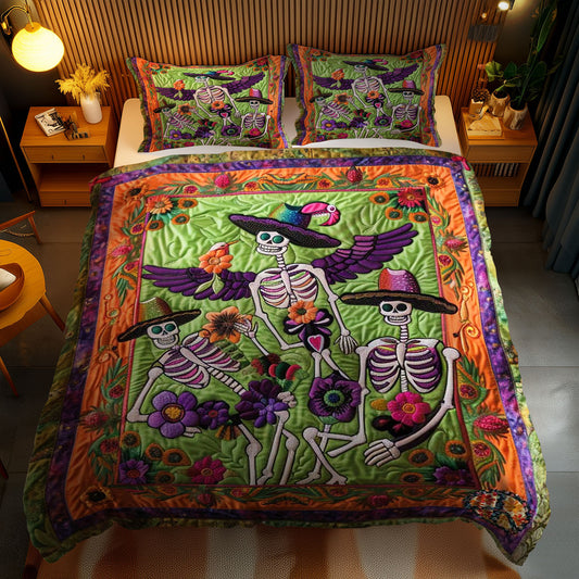 Floral Skeleton Dance WN2110087CL Duvet Cover Set