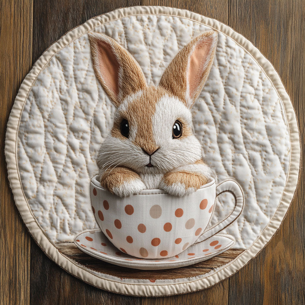Bunny TeaCup CP2804006CL Quilted Round Mat