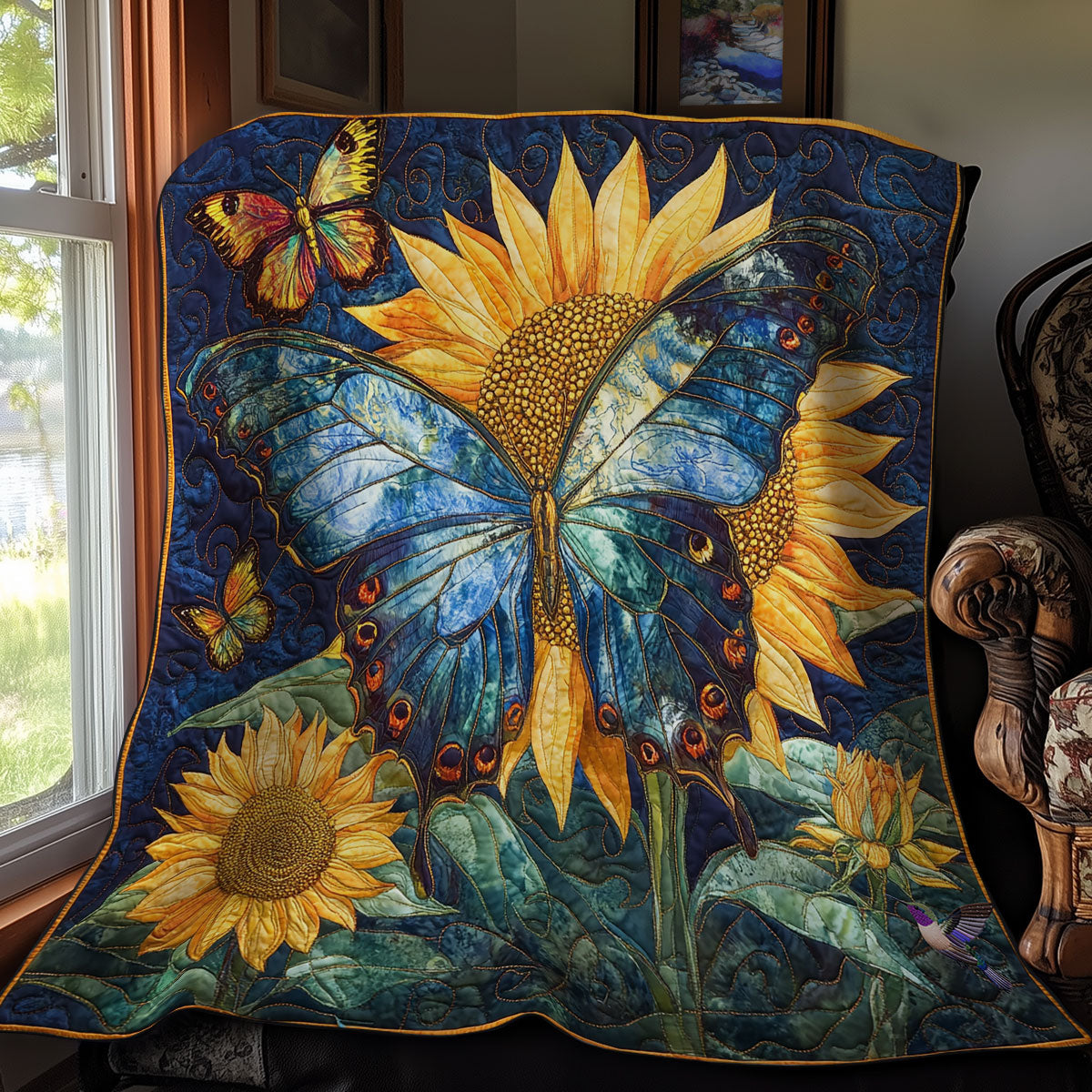 Butterfly Sunflower WY1911080CL Quilt