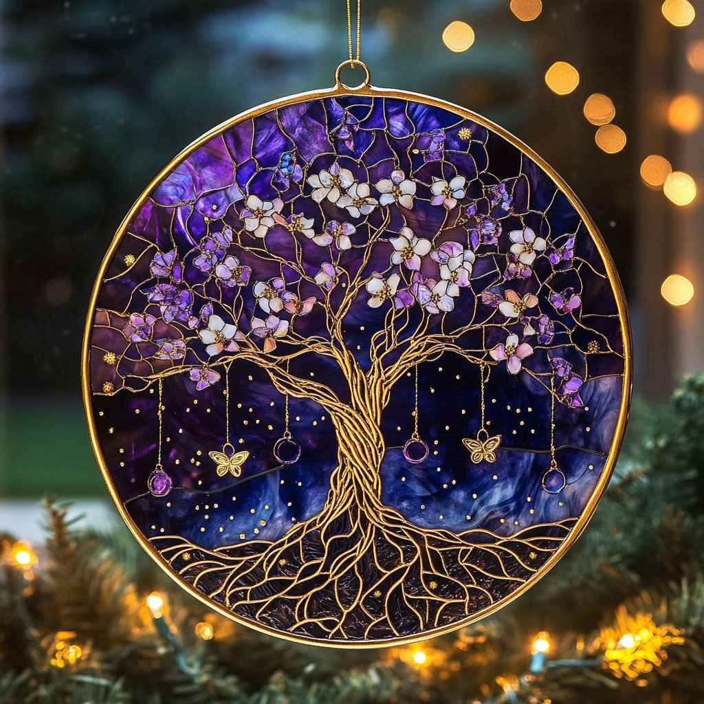 Purple Crystal Tree WY2202200CL Suncatcher