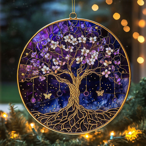 Purple Crystal Tree WY2202200CL Suncatcher