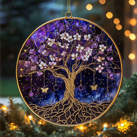 Purple Crystal Tree WY2202200CL Suncatcher