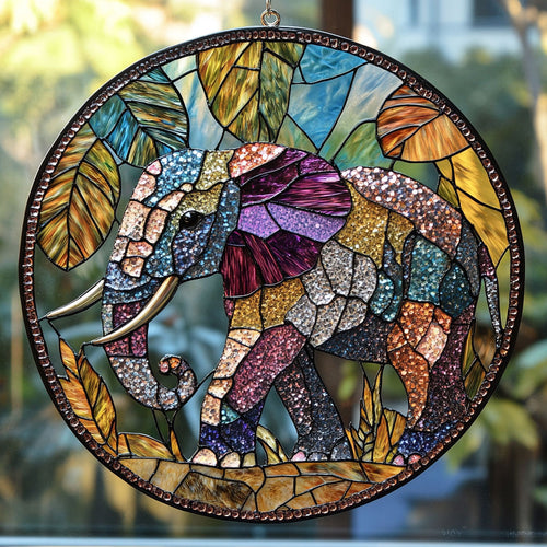 Elephant  WU1510034CL Stained Glass Suncatcher