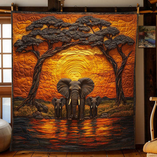 Elephant Sunset CW2904077CL Quilt