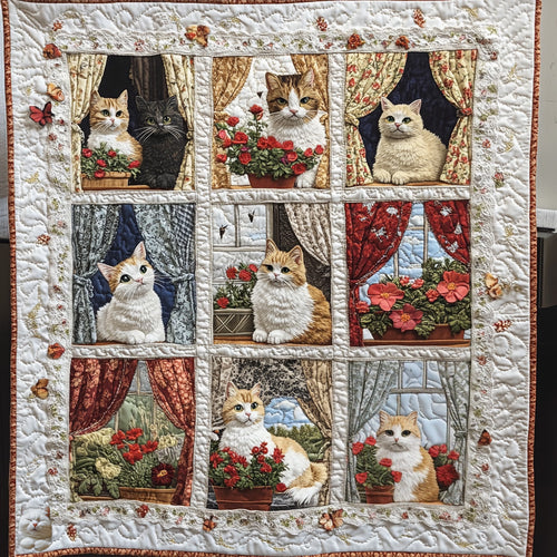 Cat Looking Out Window WU0711033CL Quilt