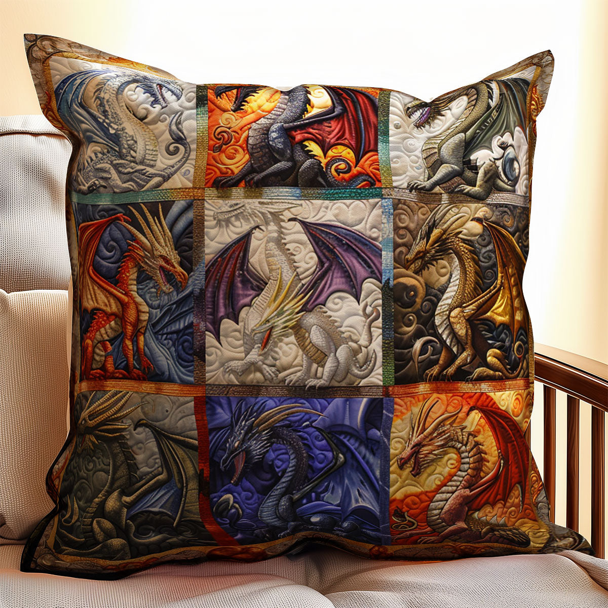Colorful Dragon WY2701019CL Quilt Pillow Case