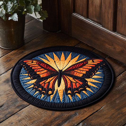 Butterfly Light CW0307015CL Quilted Round Mat