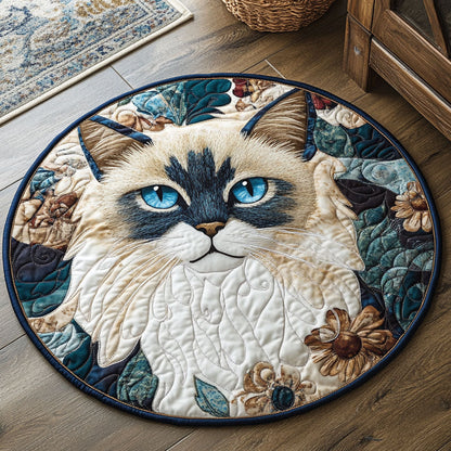 Floral Ragdoll CP0107003CL Quilted Round Mat