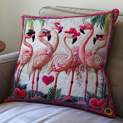 Heart Flamingo WY0612099CL Quilt Pillow Case