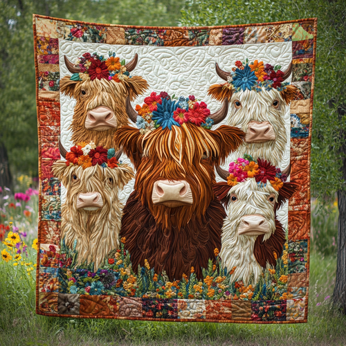 Floral Cattle Charm YR1401006CL Quilt