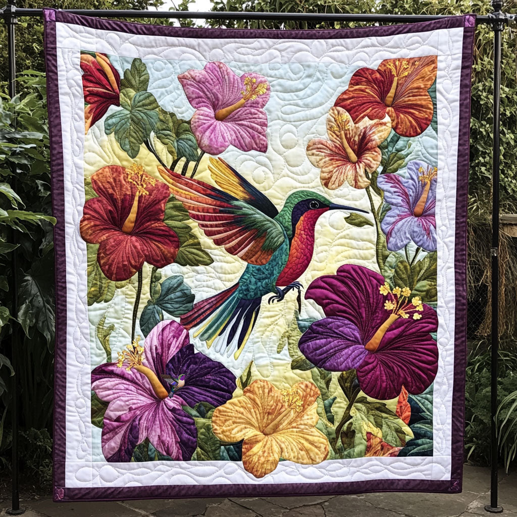 Hummingbird Flower WT1010047CL Quilt
