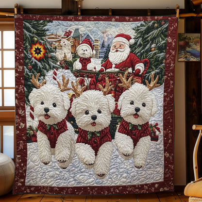 Bichon Frise Reindeer Crew WN0811043CL Quilt