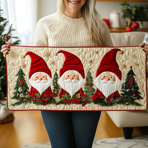 Cute Gnomes XR1209015CL Quilted Table Runner