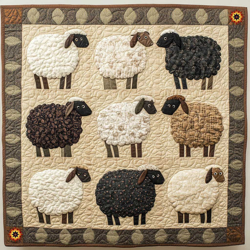 Adorable Patchwork Sheeps WP1911001CL Quilt