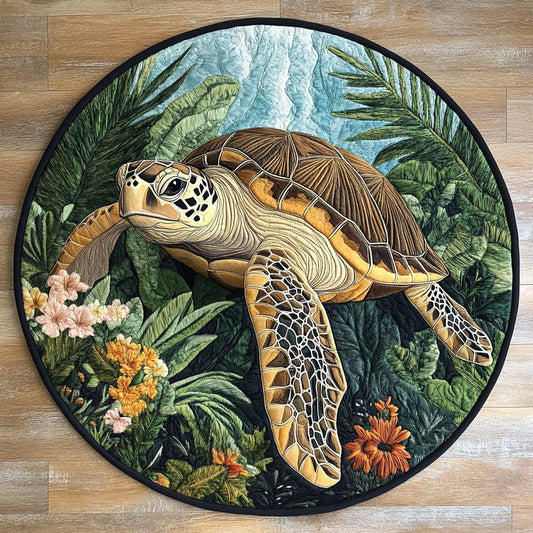 Swimming Among Flower CP0505026CL Quilted Round Mat