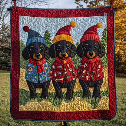 Winter Dachshund WJ0511024CL Quilt