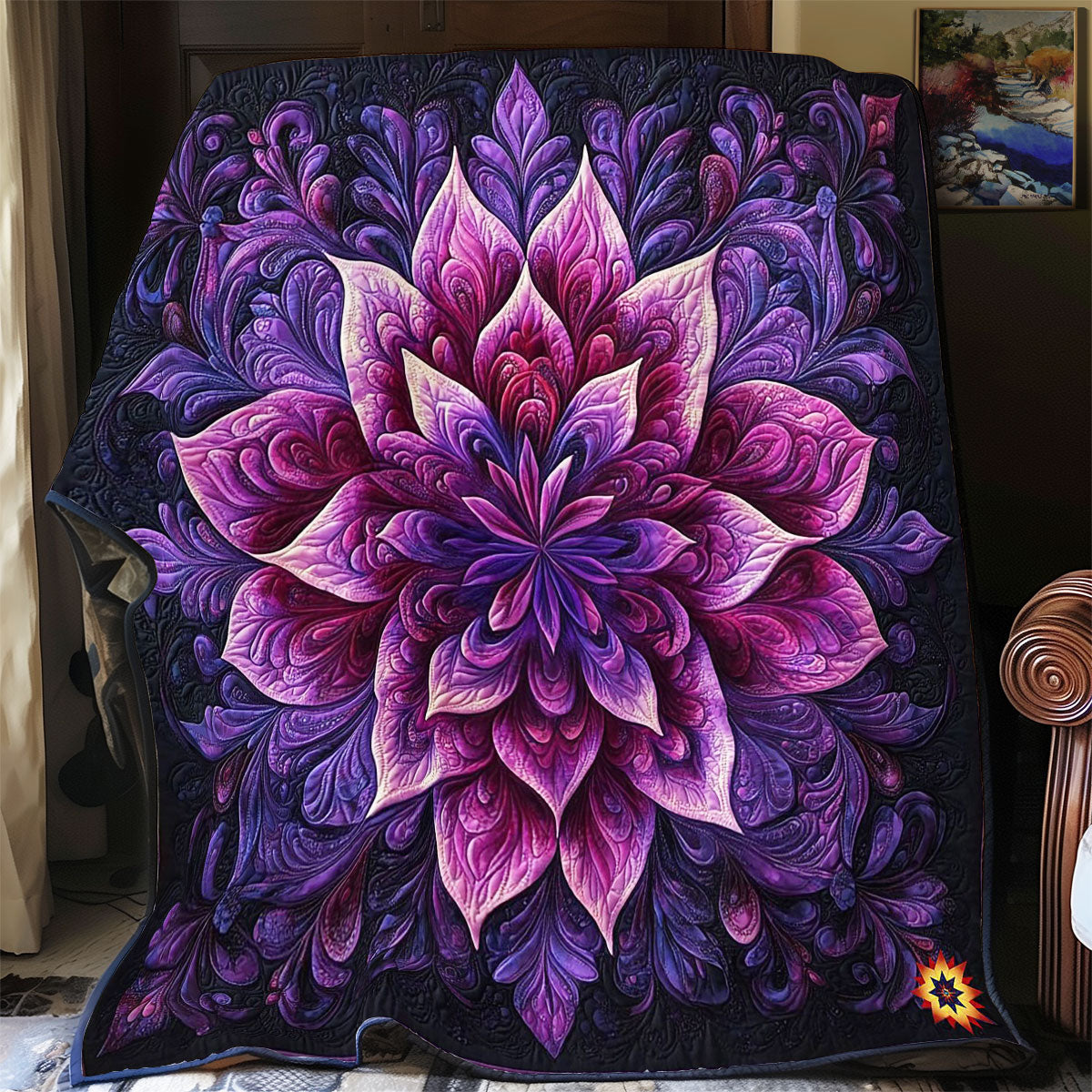 Mystic Purple Flower Bloom WY0912021CL Quilt