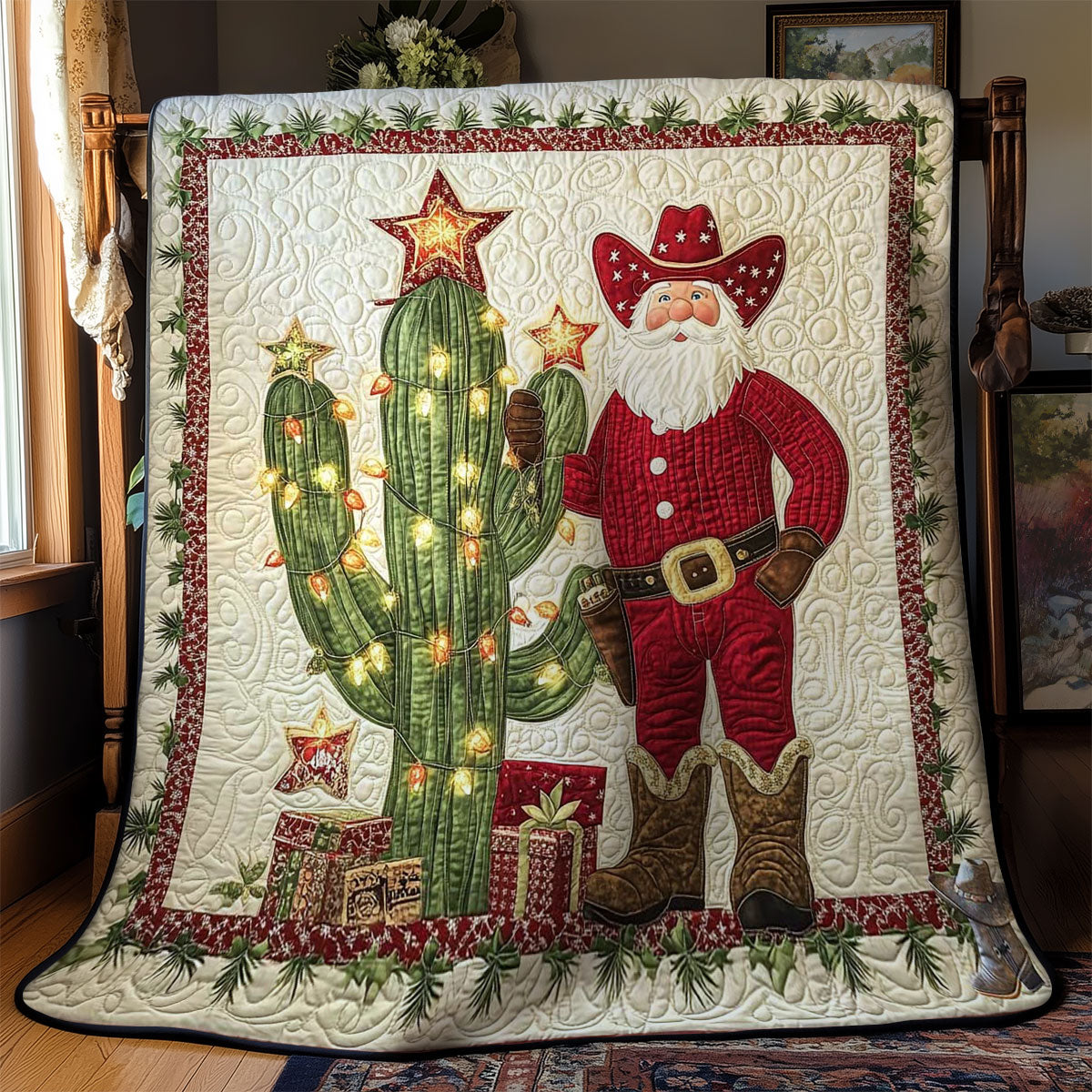 Southwest Santa Christmas WN2211053CL Quilt