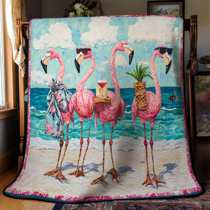 Beach Flamingo WY1211031CL Quilt